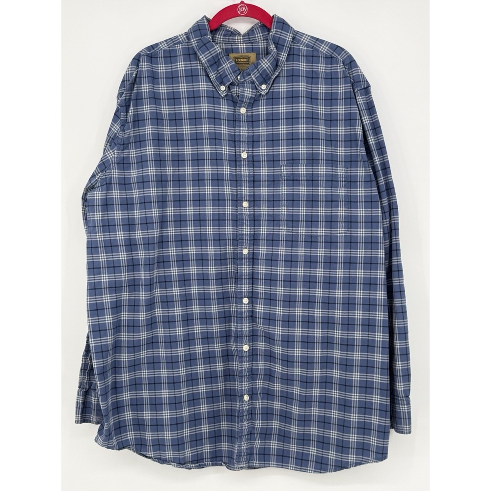 Foundry Men's Blue Long Sleeve Button Down 2XLT